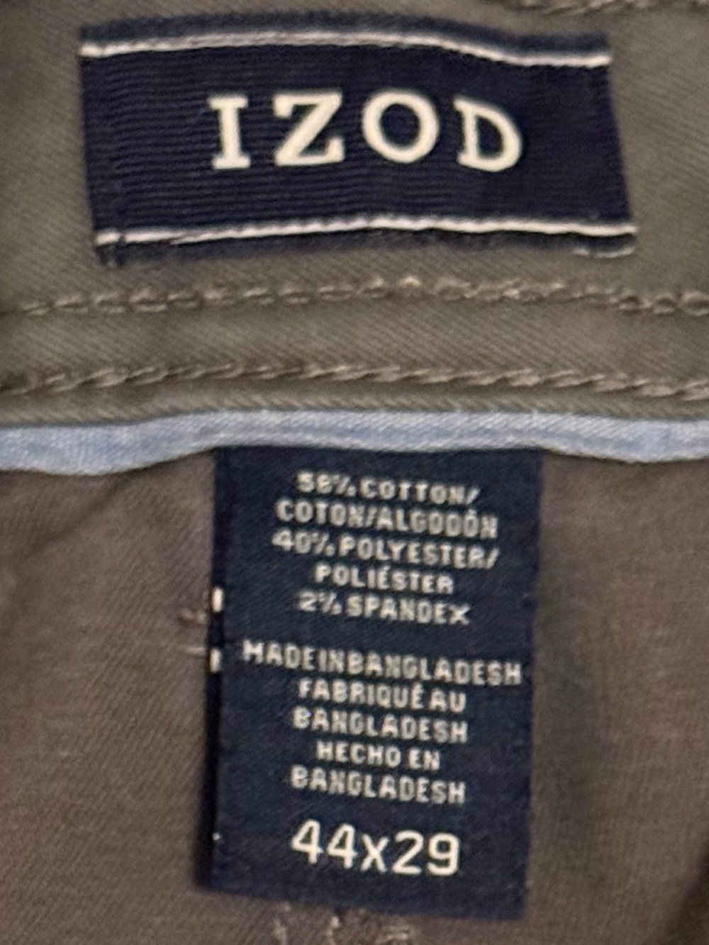 IZOD Dress Mens Pants size 44x29 in Olive/Grey EUC - Picture 8 of 17
